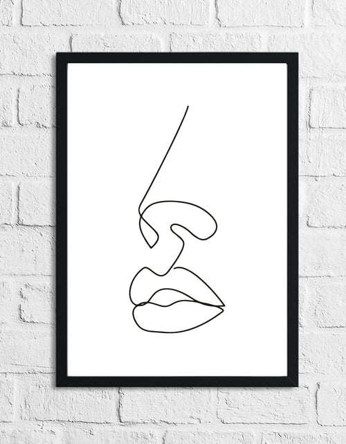 Load image into Gallery viewer, Lips Nose Simple Line Work Bedroom Wall Decor Print by WinsterCreations™ Official Store
