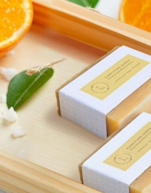 Load image into Gallery viewer, Natural Handmade Soap Bar, Orange Ylang Ylang Soap by Lizush
