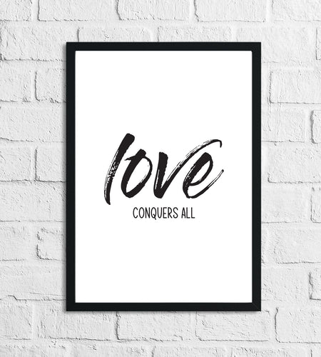 Love Conquers All Brush Wall Decor Bedroom Print by WinsterCreations™ Official Store