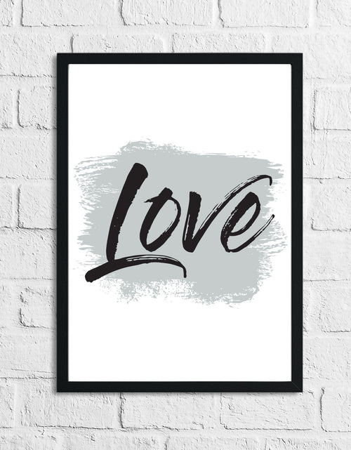 Load image into Gallery viewer, Love Grey Brush Wall Decor Bedroom Print by WinsterCreations™ Official Store
