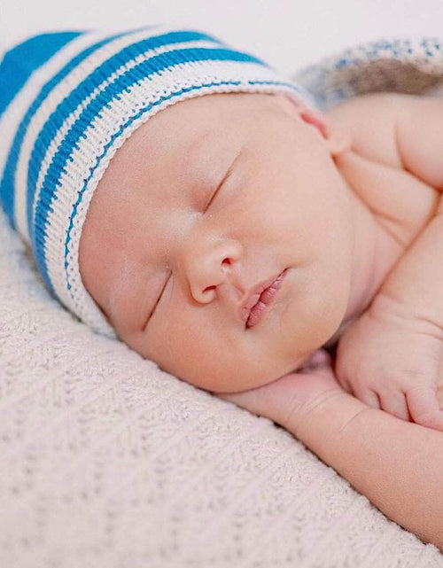 Load image into Gallery viewer, Organic Baby Hats, Handmade in Stripe Colors by Estella
