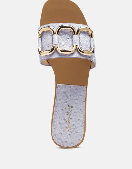 Load image into Gallery viewer, madeleine metal rings flat slides by London Rag
