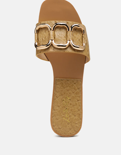 Load image into Gallery viewer, madeleine metal rings flat slides by London Rag
