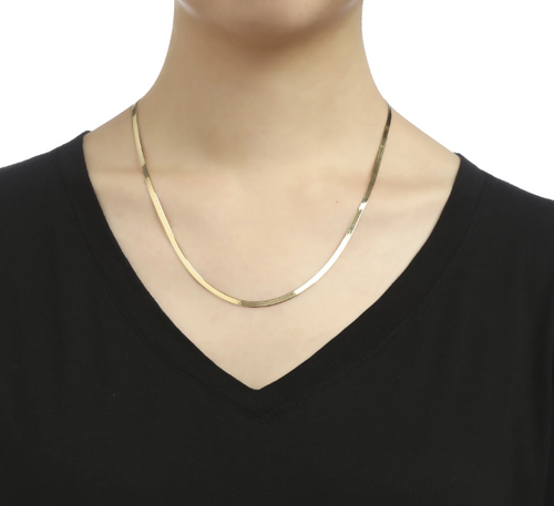 Load image into Gallery viewer, Solid Sterling Silver Yellow Gold Flashed Herringbone Necklace - 3 Lengths by Donatello Gian
