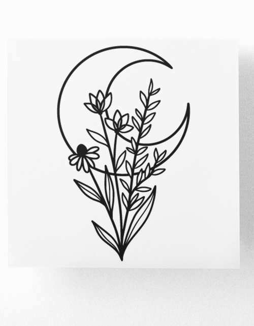 Load image into Gallery viewer, Floral Moon 3 Boho Sticker by WinsterCreations™ Official Store
