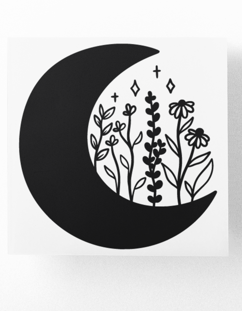 Load image into Gallery viewer, Floral Moon 1 Boho Sticker by WinsterCreations™ Official Store
