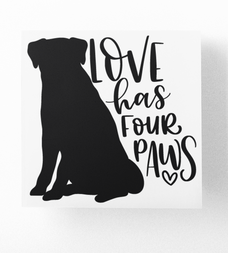 Love Has Four Paws Dog Mom Sticker by WinsterCreations™ Official Store