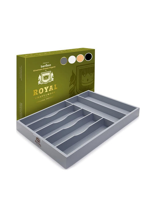 Load image into Gallery viewer, Gray Silverware Tray by Royal Craft Wood
