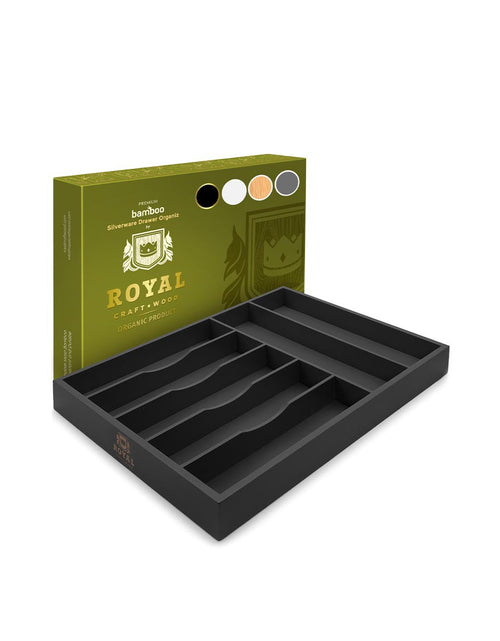 Load image into Gallery viewer, Silverware Tray Black by Royal Craft Wood
