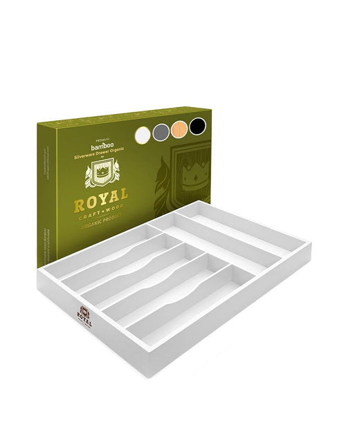 Load image into Gallery viewer, White Silverware Tray by Royal Craft Wood

