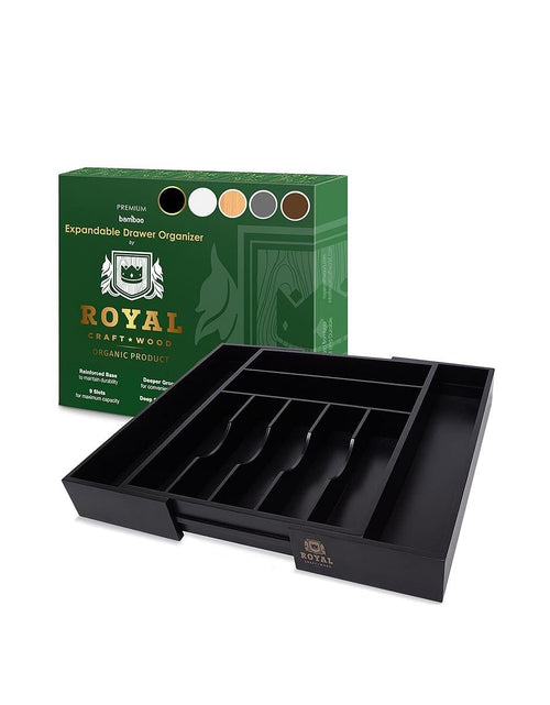 Load image into Gallery viewer, Black Silverware Tray by Royal Craft Wood
