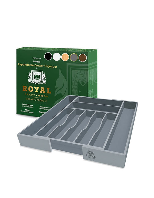 Load image into Gallery viewer, Gray Drawer Organizer by Royal Craft Wood

