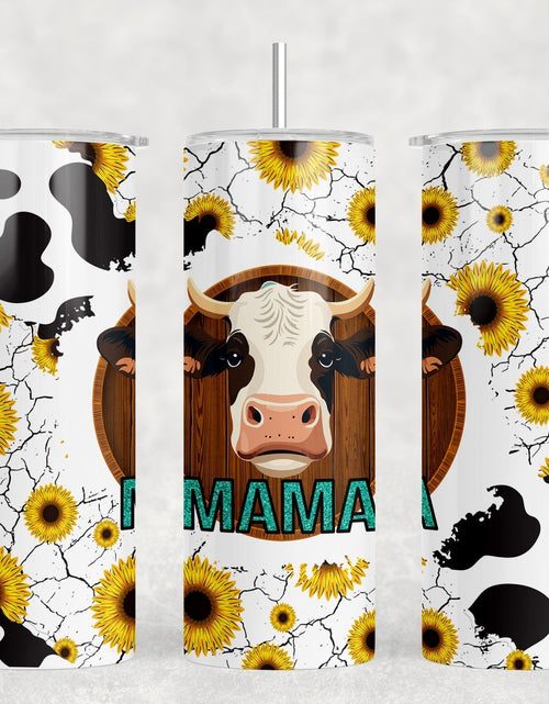 Load image into Gallery viewer, Mama Cow  - 20 oz Steel Skinny Tumbler - Optional Blue Tooth Speaker - Speaker Color will Vary by Rowdy Ridge Co
