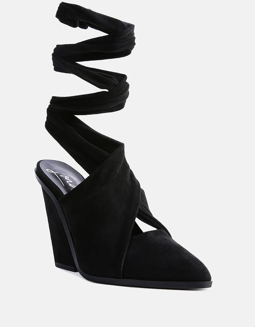 Load image into Gallery viewer, mama fav lace up block heel mules by London Rag
