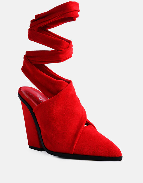 Load image into Gallery viewer, mama fav lace up block heel mules by London Rag
