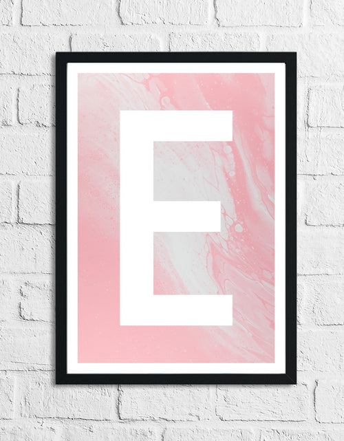 Load image into Gallery viewer, Personalised Pink Marble Initial Children's Teenager Room Wall Decor Print by WinsterCreations™ Official Store
