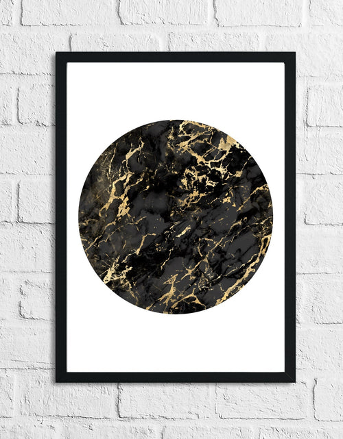 Load image into Gallery viewer, Black Gold Circle Home Simple Home Wall Decor Print by WinsterCreations™ Official Store
