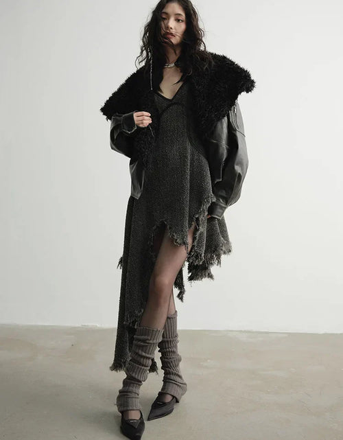 Load image into Gallery viewer, Frandie Asymmetrical Frayed Dress by Marigold Shadows
