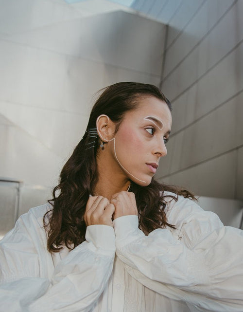 Load image into Gallery viewer, Hotaru Long Sleeve Pleated Shirt Dress - White by Marigold Shadows

