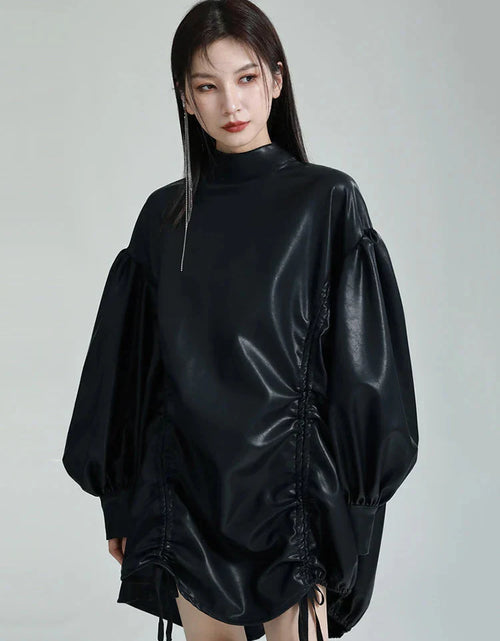Load image into Gallery viewer, Paoula Ruched Dress - Black by Marigold Shadows
