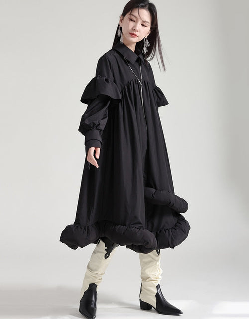 Load image into Gallery viewer, Plufey Long Sleeve Puff Dress - Black by Marigold Shadows
