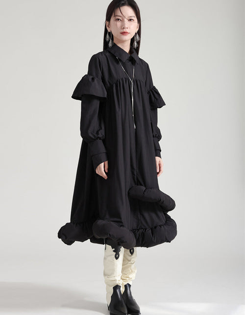 Load image into Gallery viewer, Plufey Long Sleeve Puff Dress - Black by Marigold Shadows
