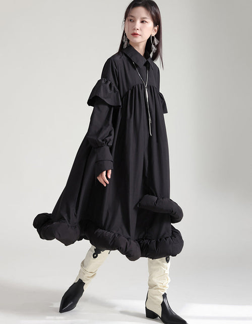 Load image into Gallery viewer, Plufey Long Sleeve Puff Dress - Black by Marigold Shadows

