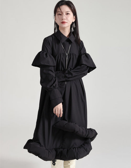 Load image into Gallery viewer, Plufey Long Sleeve Puff Dress - Black by Marigold Shadows
