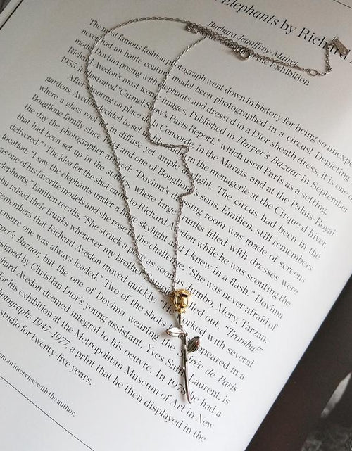 Load image into Gallery viewer, Azu Thorny Rose Pendant Necklace by Marigold Shadows

