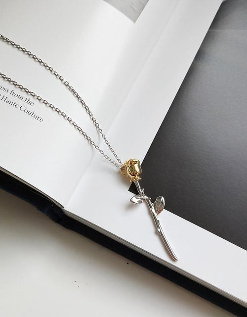 Load image into Gallery viewer, Azu Thorny Rose Pendant Necklace by Marigold Shadows
