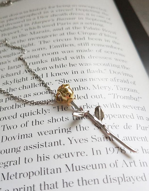 Load image into Gallery viewer, Azu Thorny Rose Pendant Necklace by Marigold Shadows
