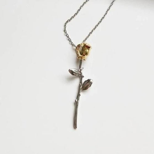 Load image into Gallery viewer, Azu Thorny Rose Pendant Necklace by Marigold Shadows
