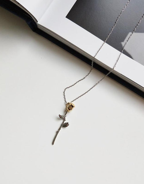 Load image into Gallery viewer, Azu Thorny Rose Pendant Necklace by Marigold Shadows

