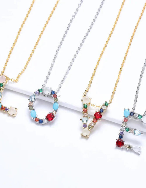 Load image into Gallery viewer, Lettre Multicolor Initial Charm Necklace by Marigold Shadows
