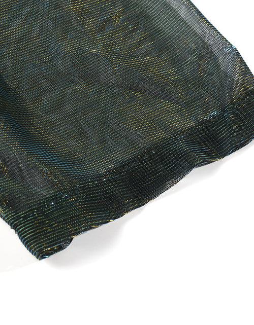 Load image into Gallery viewer, Reece Sheer Shimmer Shirt Dress - Gold Green by Marigold Shadows
