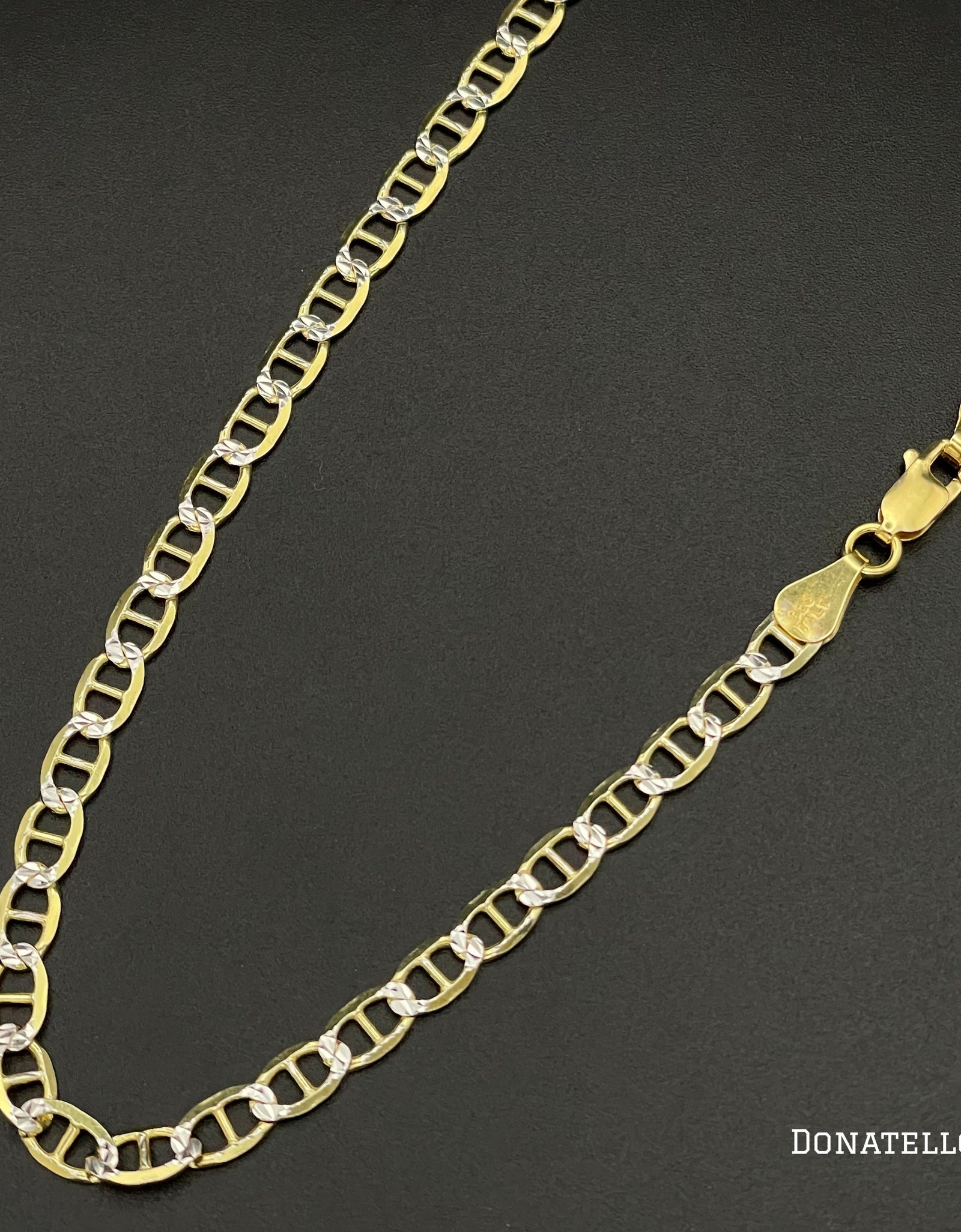 Sterling Silver 925 Mariner Link Chain 2.5MM, 16"-24", Anchor Chain Necklace, Two Tone Italian Made Sterling Silver 925 Unisex Chain by Donatello Gian
