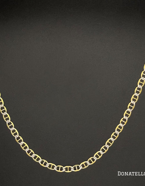 Load image into Gallery viewer, Sterling Silver 925 Mariner Link Chain 2.5MM, 16"-24", Anchor Chain Necklace, Two Tone Italian Made Sterling Silver 925 Unisex Chain by Donatello Gian
