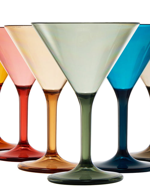 Load image into Gallery viewer, Unbreakable Pastel Color Acrylic Martini Glasses | Set of 6 | European Style Cocktail Cups 100% Tritan Drinkware, 5 oz Dishwasher Safe BPA-free plastic, For Wedding, Poolside Indoors &amp; Outdoors by The Wine Savant
