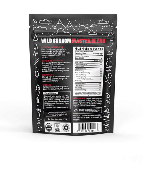 Load image into Gallery viewer, Wholesale: Master Shrooms Five Mushrooms Blend - Adaptogens + Prebiotic Powerhouse by Wild Foods
