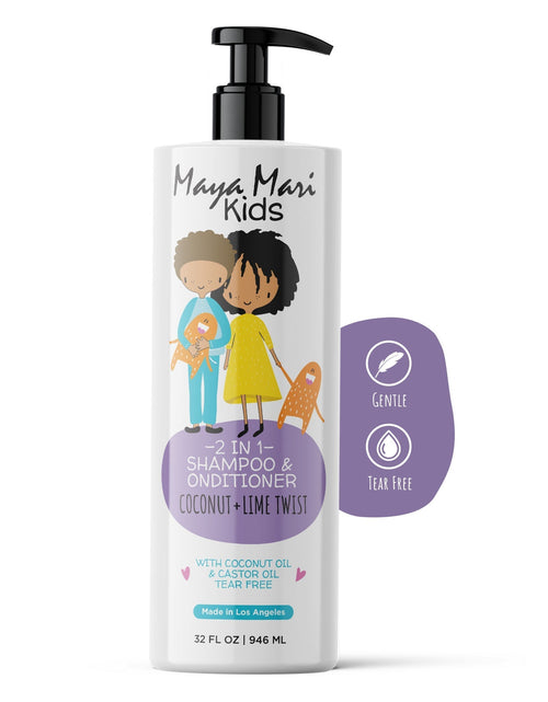 Load image into Gallery viewer, Maya Mari Kids 2-in-1 Shampoo and Conditioner With Coconut Oil and Castor Oil, Creamy Coconut and Lime Twist, Tear-Free, 32 oz by  Los Angeles Brands

