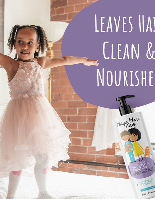 Load image into Gallery viewer, Maya Mari Kids 2-in-1 Shampoo and Conditioner With Coconut Oil and Castor Oil, Creamy Coconut and Lime Twist, Tear-Free, 32 oz by  Los Angeles Brands
