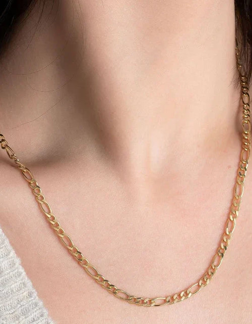 Load image into Gallery viewer, RMZ GOLD NYC 18K Gold Plated 4.5mm Figaro Chain Necklace
