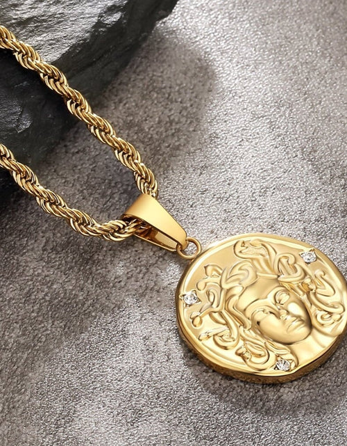 Load image into Gallery viewer, Medusa Head Coin Pendant Necklace by Bling Proud | Urban Jewelry Online Store

