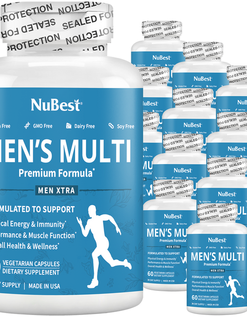 Load image into Gallery viewer, Men's Multi, Men Xtra, Energy, Immunity &amp; Health Boost, 60 Vegan Capsules by NuBest Nutrition®
