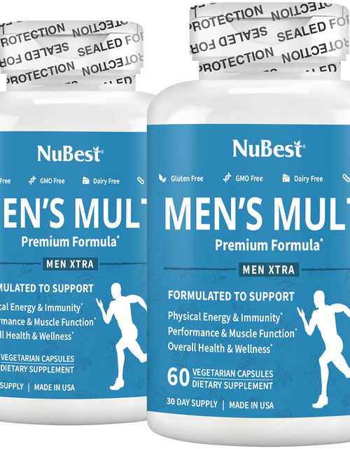 Load image into Gallery viewer, Men's Multi, Men Xtra, Energy, Immunity &amp; Health Boost, 60 Vegan Capsules by NuBest Nutrition®

