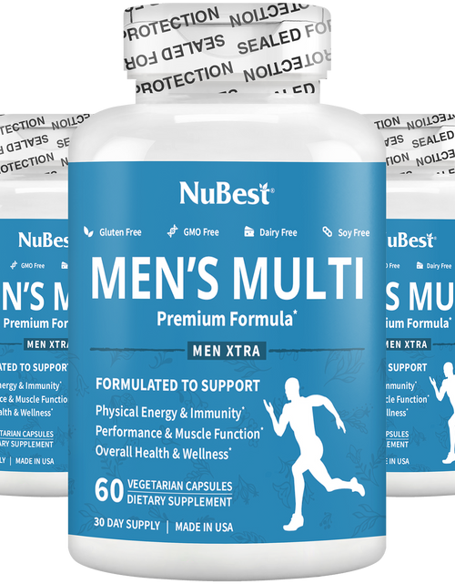 Load image into Gallery viewer, Men's Multi, Men Xtra, Energy, Immunity &amp; Health Boost, 60 Vegan Capsules by NuBest Nutrition®
