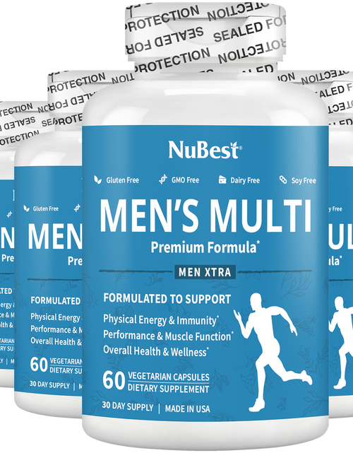 Load image into Gallery viewer, Men's Multi, Men Xtra, Energy, Immunity &amp; Health Boost, 60 Vegan Capsules by NuBest Nutrition®
