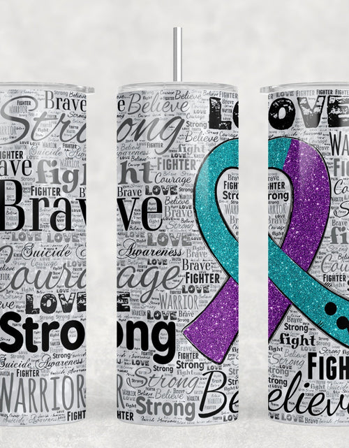 Load image into Gallery viewer, Mental Health Suicide Awareness - 20 oz Steel Skinny Tumbler - Optional Blue Tooth Speaker - Speaker Color will Vary by Rowdy Ridge Co
