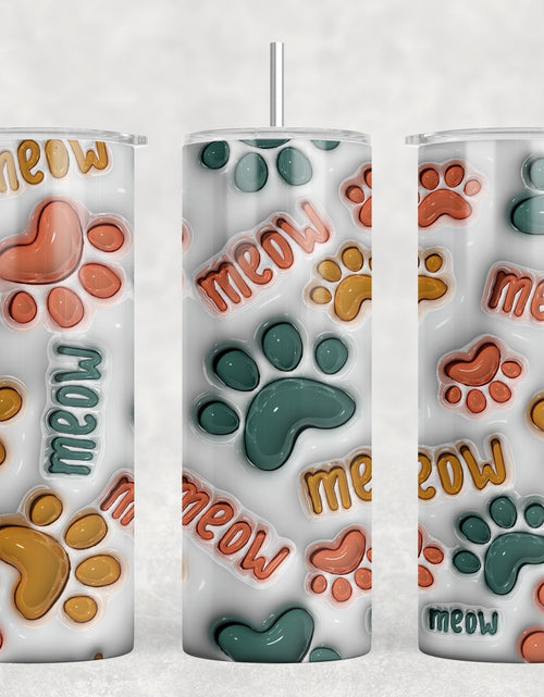 Load image into Gallery viewer, Meow|Skinny Tumbler|Optional Bluetooth Speaker| Speaker Color Varies by Rowdy Ridge Co
