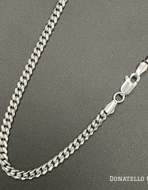 Load image into Gallery viewer, Sterling Silver 925 Miami Cuban Link Chain 4MM, 16"-24", Cuban Curb Chain Necklace, Italian Made Sterling Silver 925 Unisex Chain by Donatello Gian
